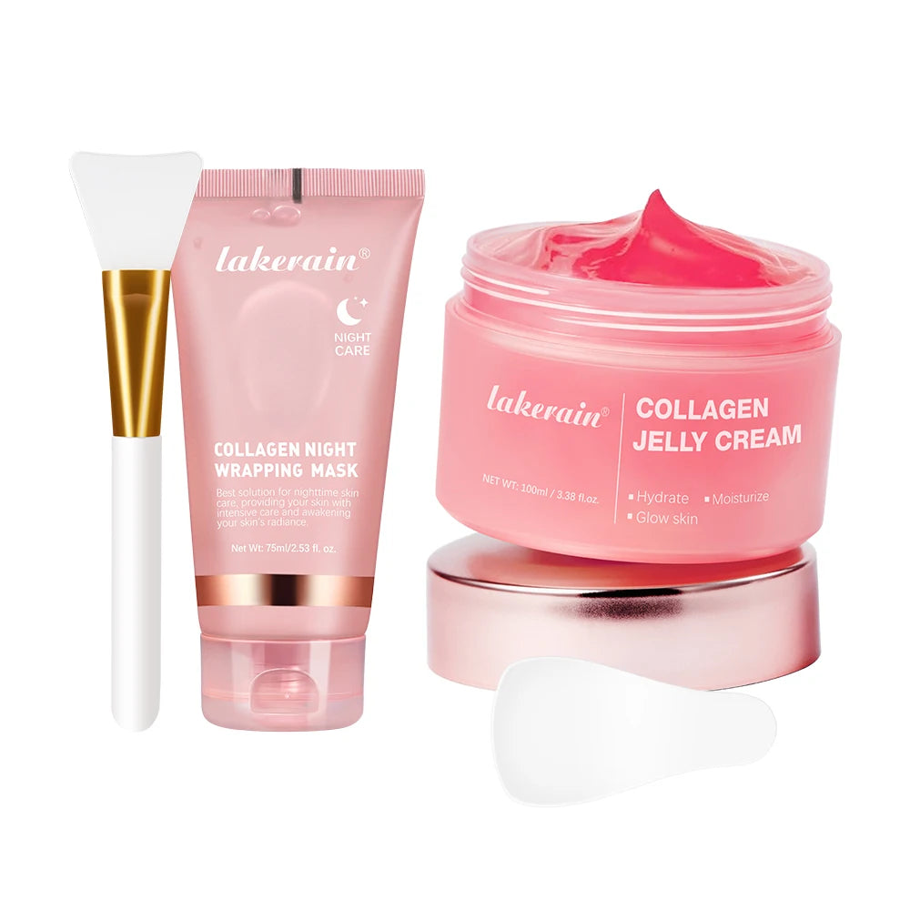 75ml Collagen Peel-off Mask Night Wrapping Facial Mud Firming mask Daily 100g Collagen Jelly Cream Hydrolyzed Collagen Skin Care dermacollagene.com