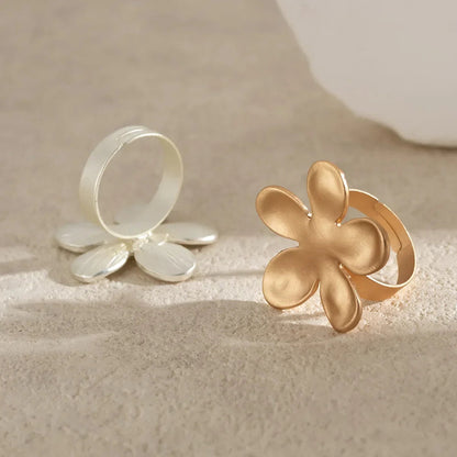 Irregular Chunky Big Geometric Gold Silver Color Rings for Women Men Personality Elastic Rope Connection Finger Rings dermacollagene.com