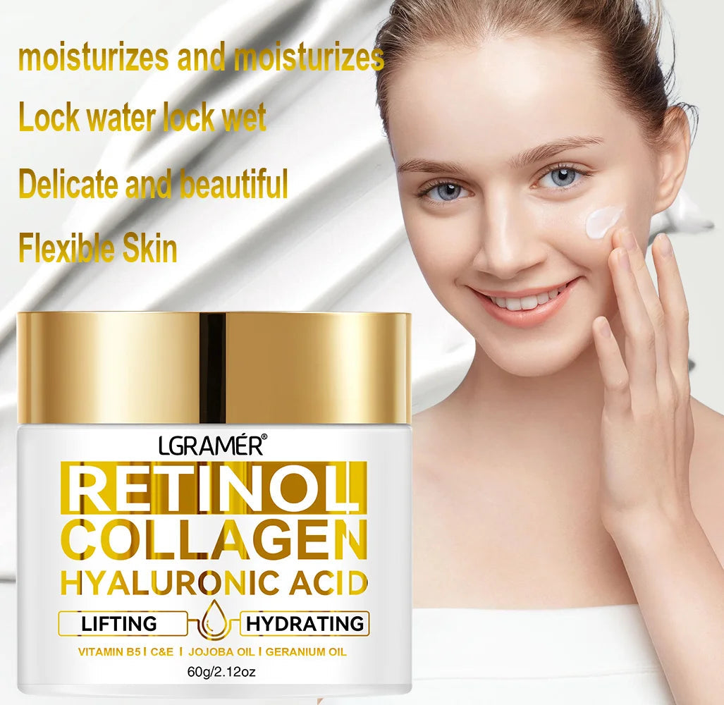 Retinol Face Cream Moisturizing Wrinkle Remover Collagen Hyaluronic Acid Creams Skin Care Cosmetic for Women&Men dermacollagene.com