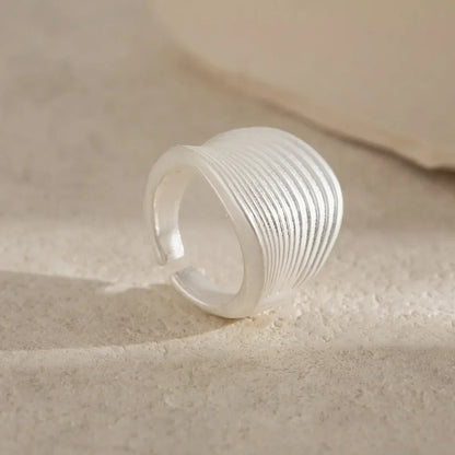 Irregular Chunky Big Geometric Gold Silver Color Rings for Women Men Personality Elastic Rope Connection Finger Rings dermacollagene.com