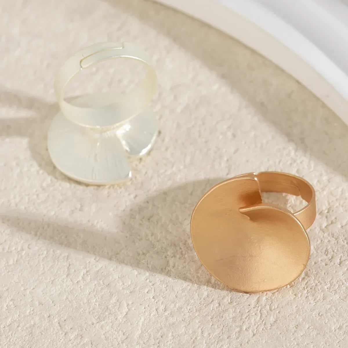 Irregular Chunky Big Geometric Gold Silver Color Rings for Women Men Personality Elastic Rope Connection Finger Rings dermacollagene.com