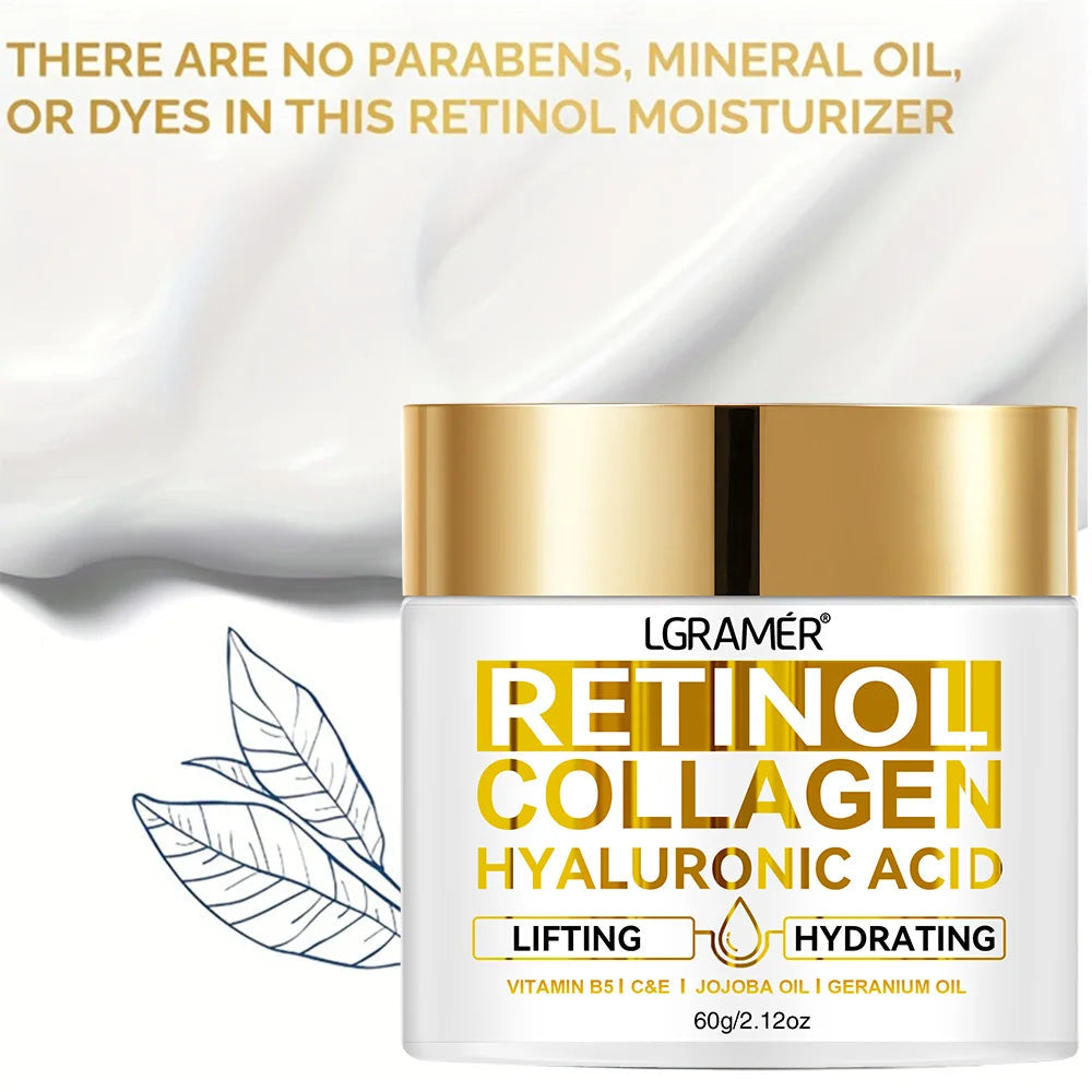 Retinol Face Cream Moisturizing Wrinkle Remover Collagen Hyaluronic Acid Creams Skin Care Cosmetic for Women&Men dermacollagene.com