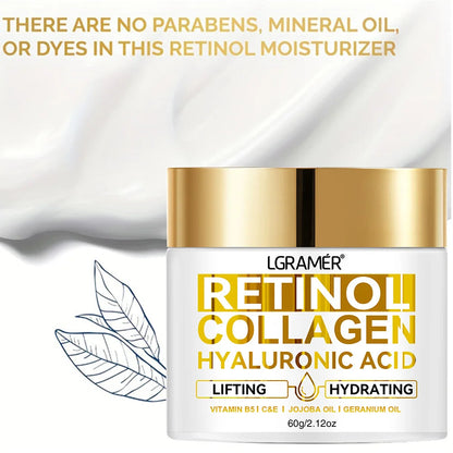Retinol Face Cream Moisturizing Wrinkle Remover Collagen Hyaluronic Acid Creams Skin Care Cosmetic for Women&Men dermacollagene.com