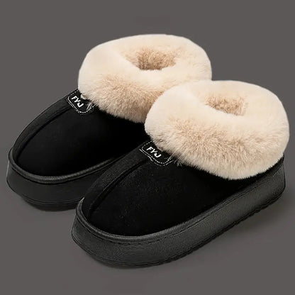 Thicked Plush Faux Fur Ankle Boots for Women Winter Thick Bottom Non-slip Cotton Boots Woman Comfort Slip-on Warm Short Botas dermacollagene.com
