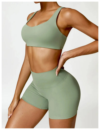 Yoga Set 2PCS Women Gym Long Sleeve Seamless Sportswear Workout Clothes Athletic Wear Legging Fitness Bra Crop Top Sports Suits dermacollagene.com