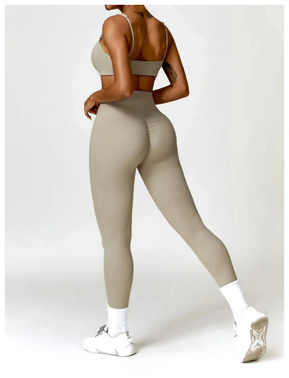 Yoga Set 2PCS Women Gym Long Sleeve Seamless Sportswear Workout Clothes Athletic Wear Legging Fitness Bra Crop Top Sports Suits dermacollagene.com