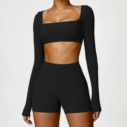 Yoga Set 2PCS Women Gym Long Sleeve Seamless Sportswear Workout Clothes Athletic Wear Legging Fitness Bra Crop Top Sports Suits dermacollagene.com