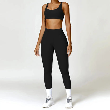 Yoga Set 2PCS Women Gym Long Sleeve Seamless Sportswear Workout Clothes Athletic Wear Legging Fitness Bra Crop Top Sports Suits dermacollagene.com